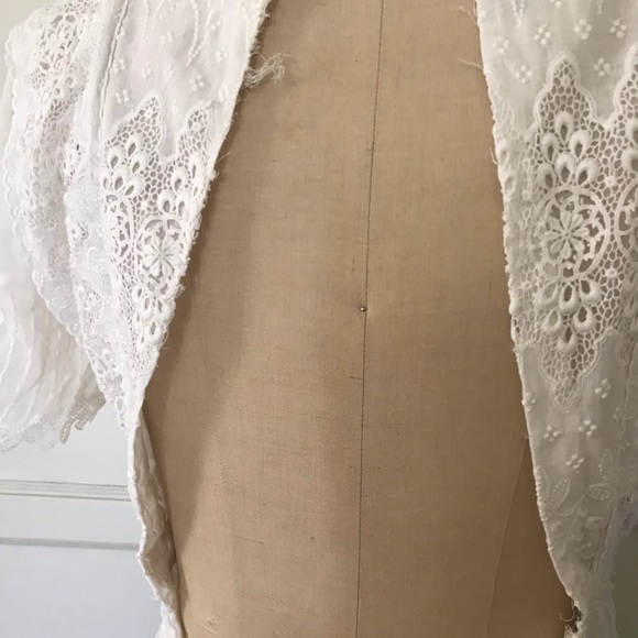 White on white cotton w/fancy lace Victorian dress XLNT cond.very Downton - Picture 7 of 13